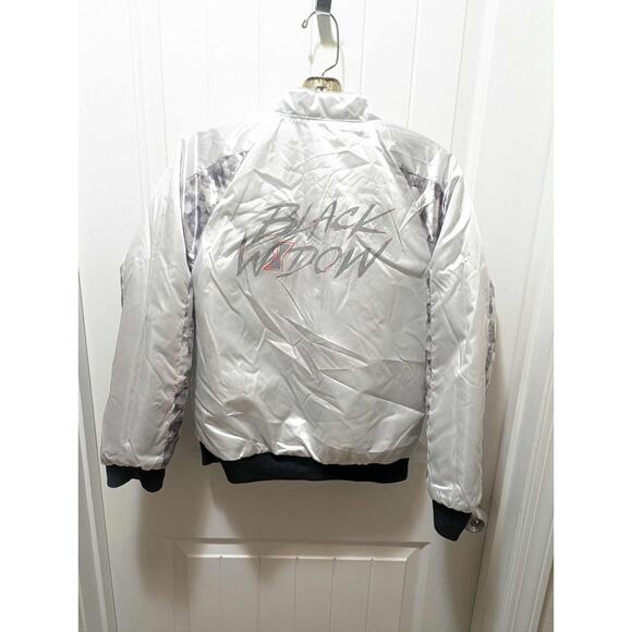 Disney Marvel Black Widow Reversible Jacket Kid Size 13 Red Black Silver Pocket - Picture 7 of 12